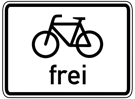Zusatzzeichen „Fahrrad frei“