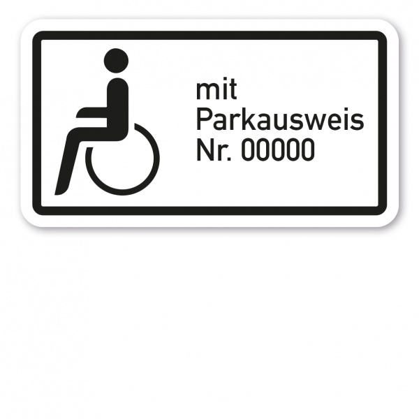 Zusatzschild Parkausweis