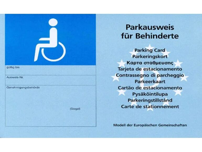 Plastifizierungsfolie für Parkausweis für Schwerbehinderte, EU